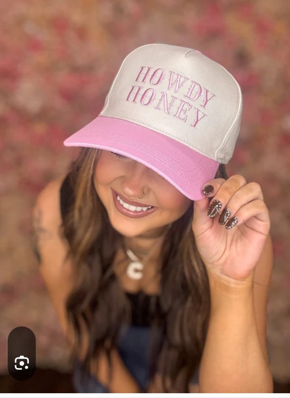 Howdy Honey Pink and Cream Trucker Hat